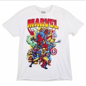 Marvel Mens & Big Mens White Superhero Graphic Tee Short Sleeve T-Shirt